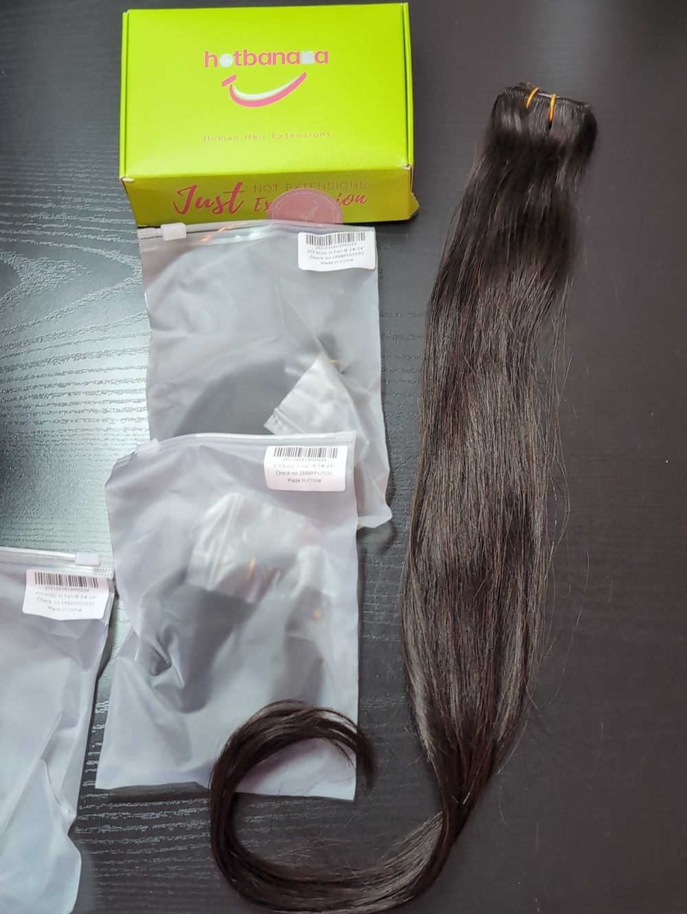 24 In 90 G 6 Pieces Real Human Hair Clip In Hair Extensions Dark Brown